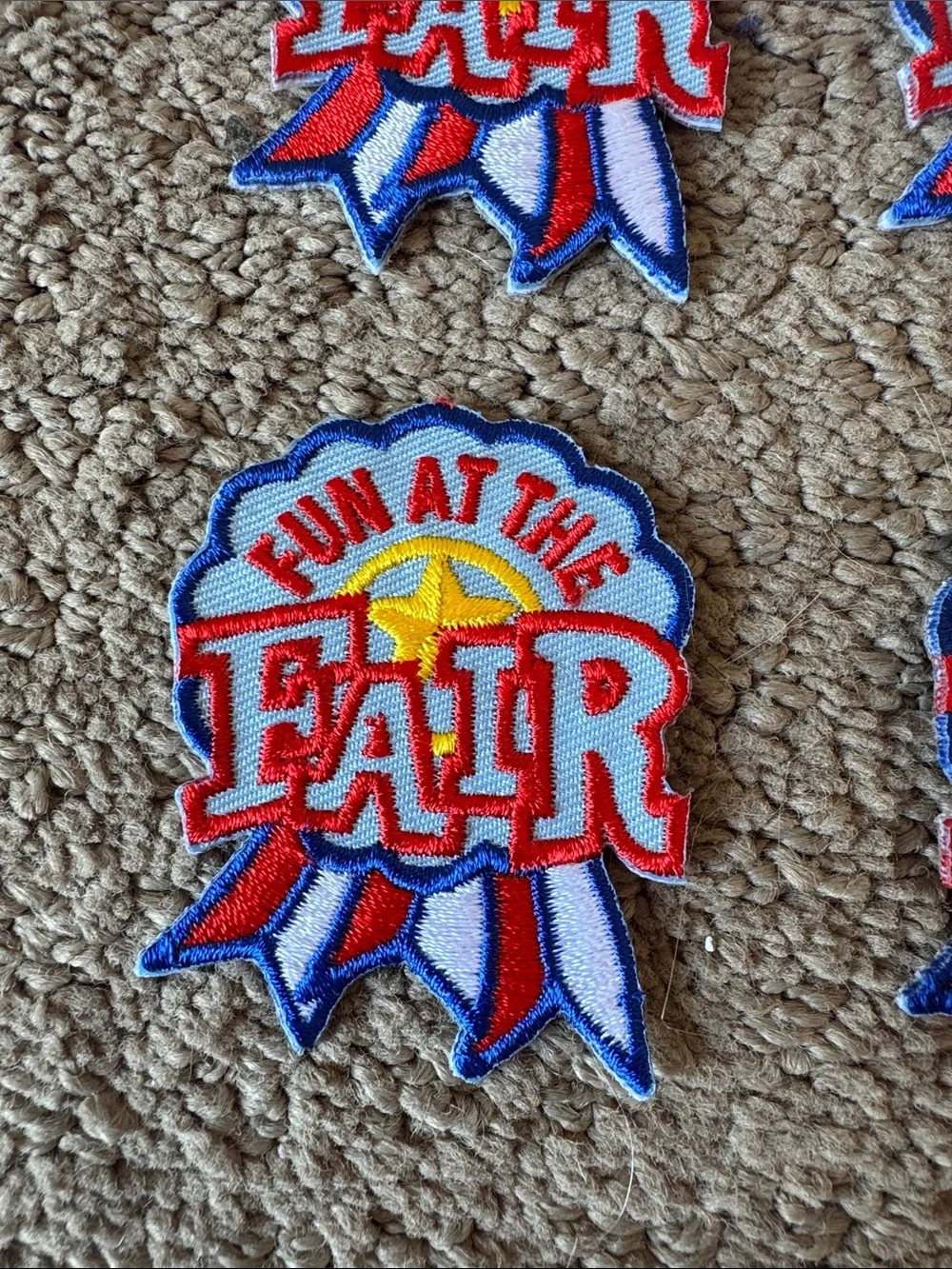 Fun at the Fair Kids Iron-On Patch - Red, Blue & Yellow
